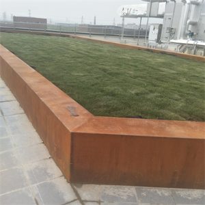 沿河耐候钢花池围边